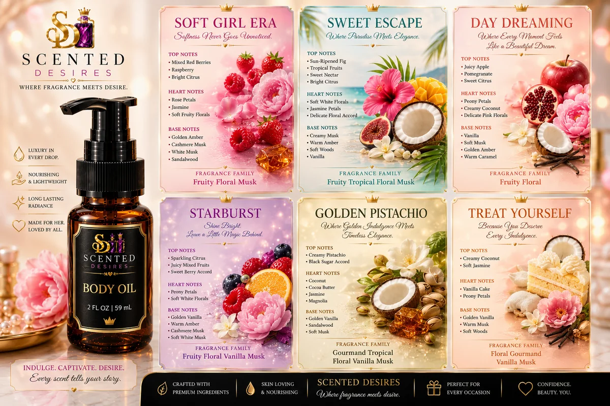 Scented Desires body oil collection